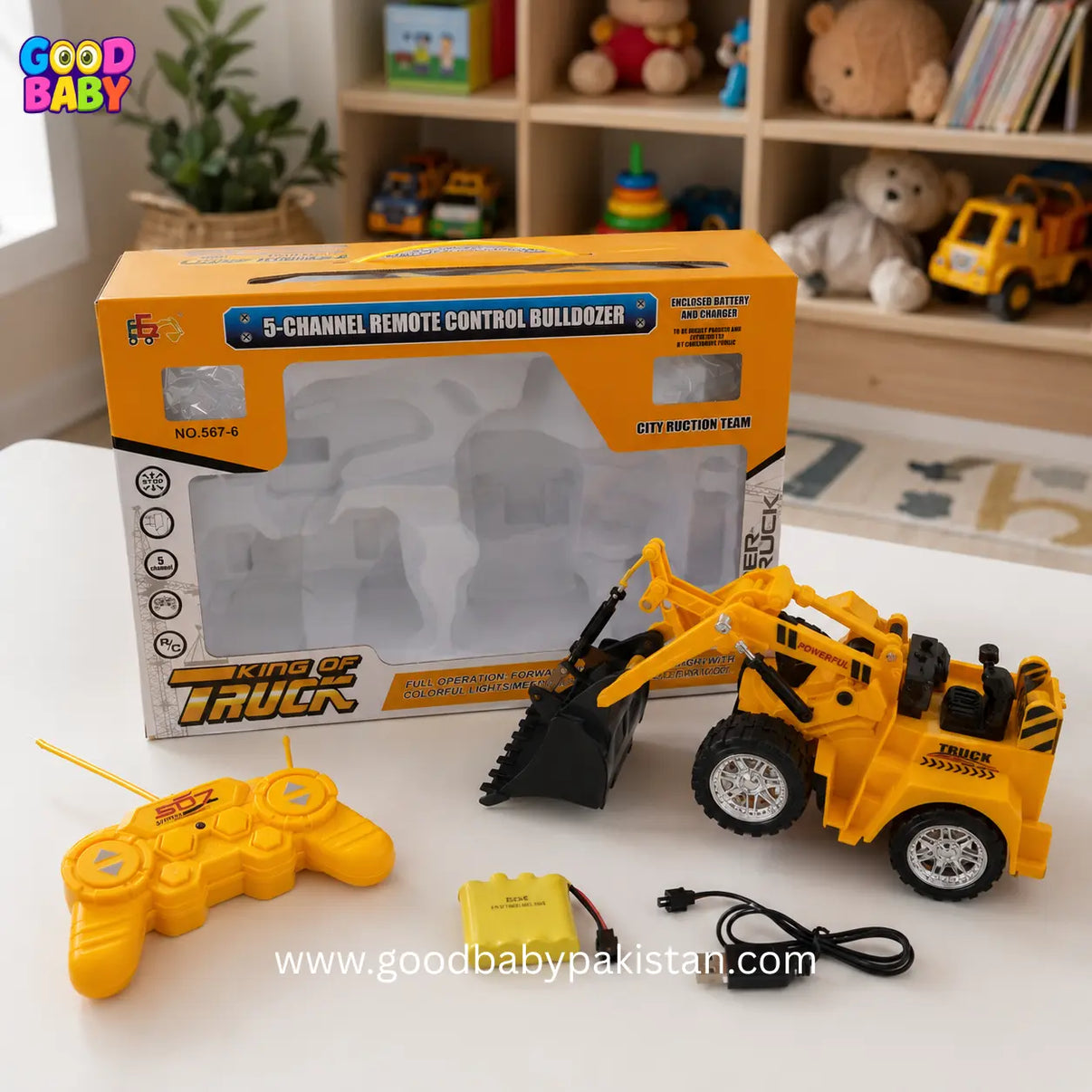 Remote control excavator toy for kids in Pakistan