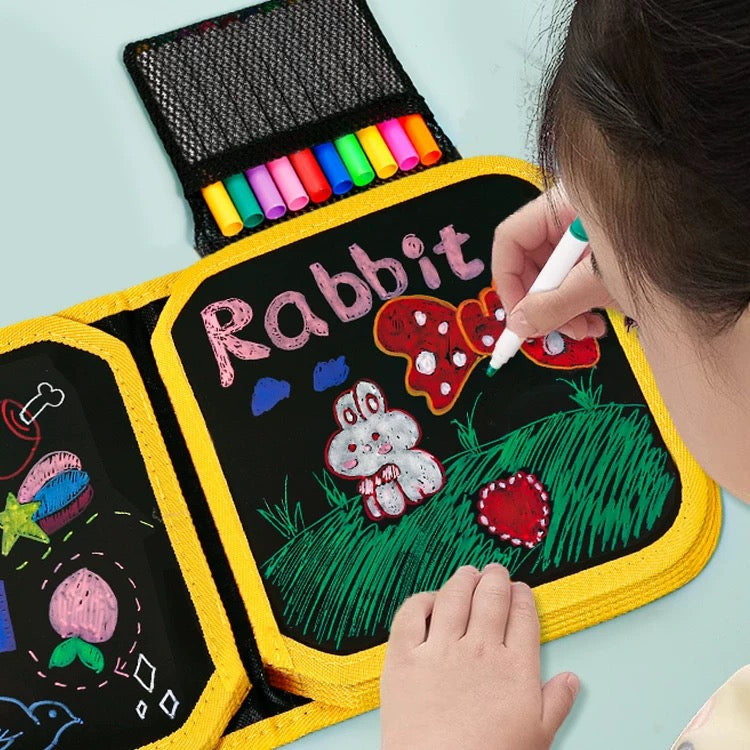 Reusable Doodle Magic Book for kids with markers and wipe – GoodBabyPakistan