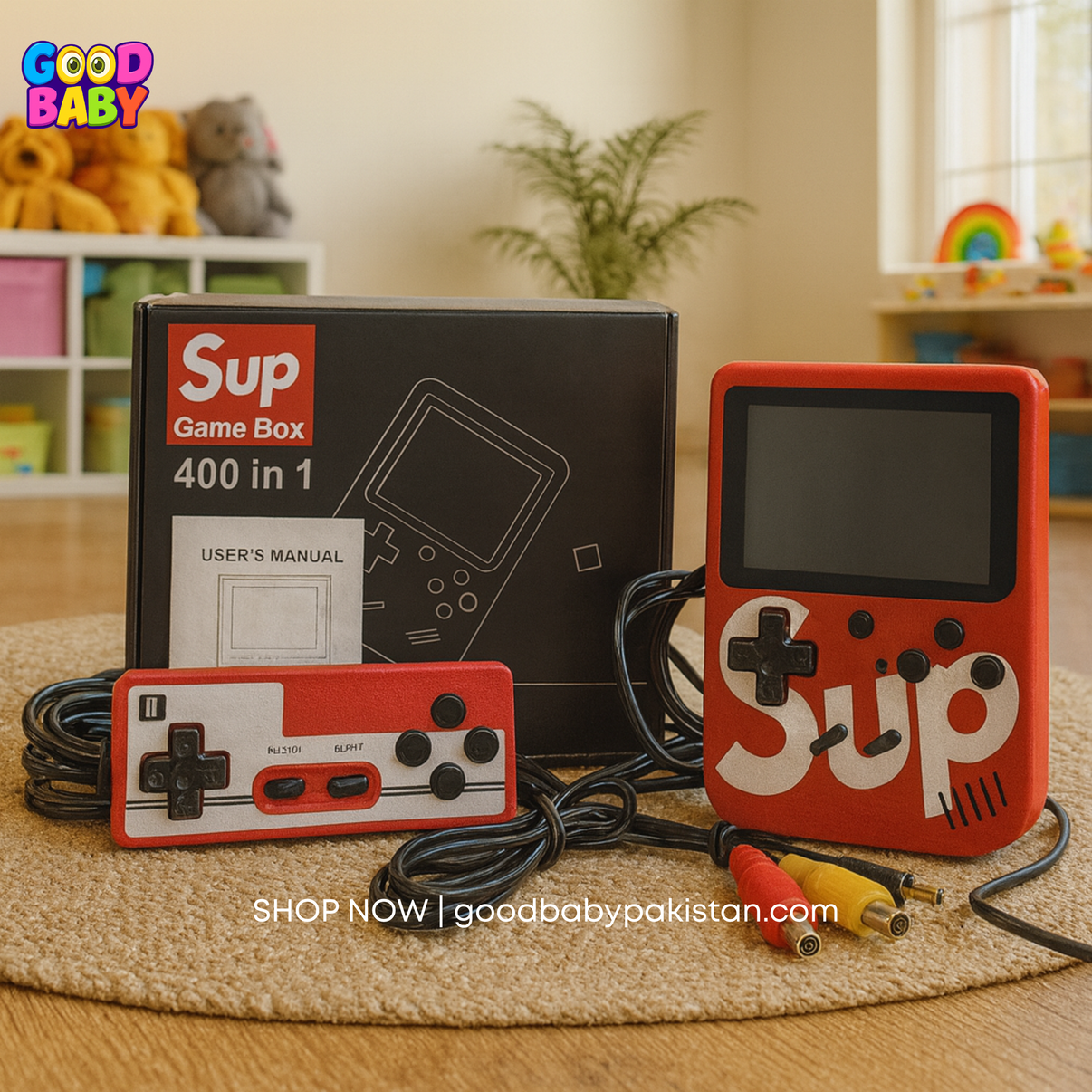 SUP 400-in-1 mini gaming console with 3-inch LED screen – GoodBabyPakistan