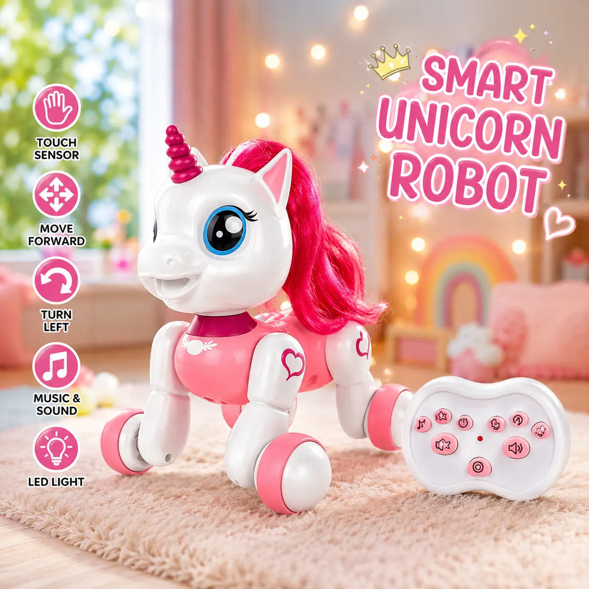 Smart Unicorn Robot Toy with remote control for kids