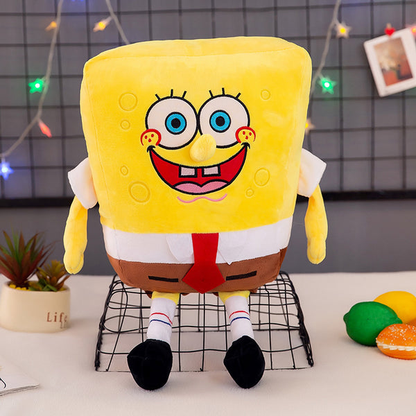 Ultra-soft 35cm SpongeBob SquarePants plush toy in classic yellow outfit – perfect for kids and SpongeBob fans, made from non-toxic materials, huggable and durable for playtime or as a collectible.