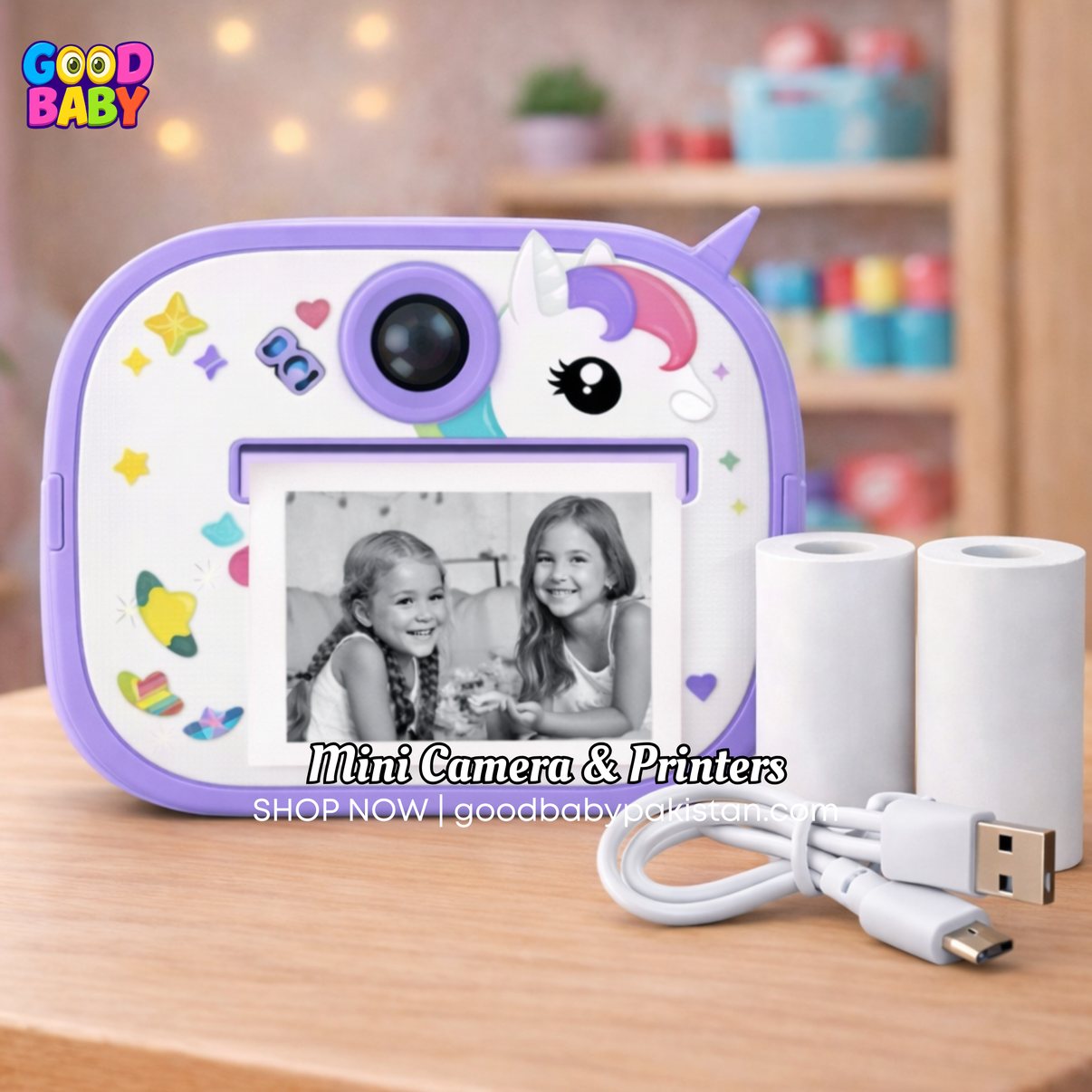Unicorn kids instant print camera by GoodBabyPakistan