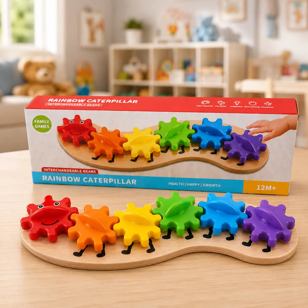 Wooden gear puzzle toy for kids in Pakistan