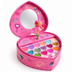 Heart shaped kids makeup kit for girls with mirror and music box - safe makeup set toys for girls price in Pakistan, GoodBaby
