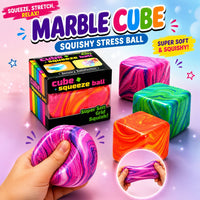 Marble swirl squishy cube stress relief sensory toy