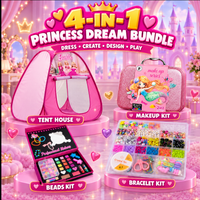 Princess Dream Gift Box with Barbie tent, Frozen makeup kit, beads kit and bracelet kit