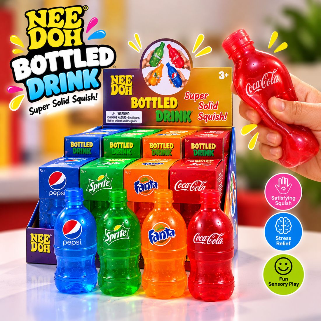 Soda bottle shaped squishy toy for kids