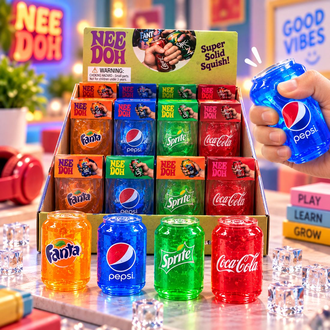 Soda can shaped squishy toy assorted flavors